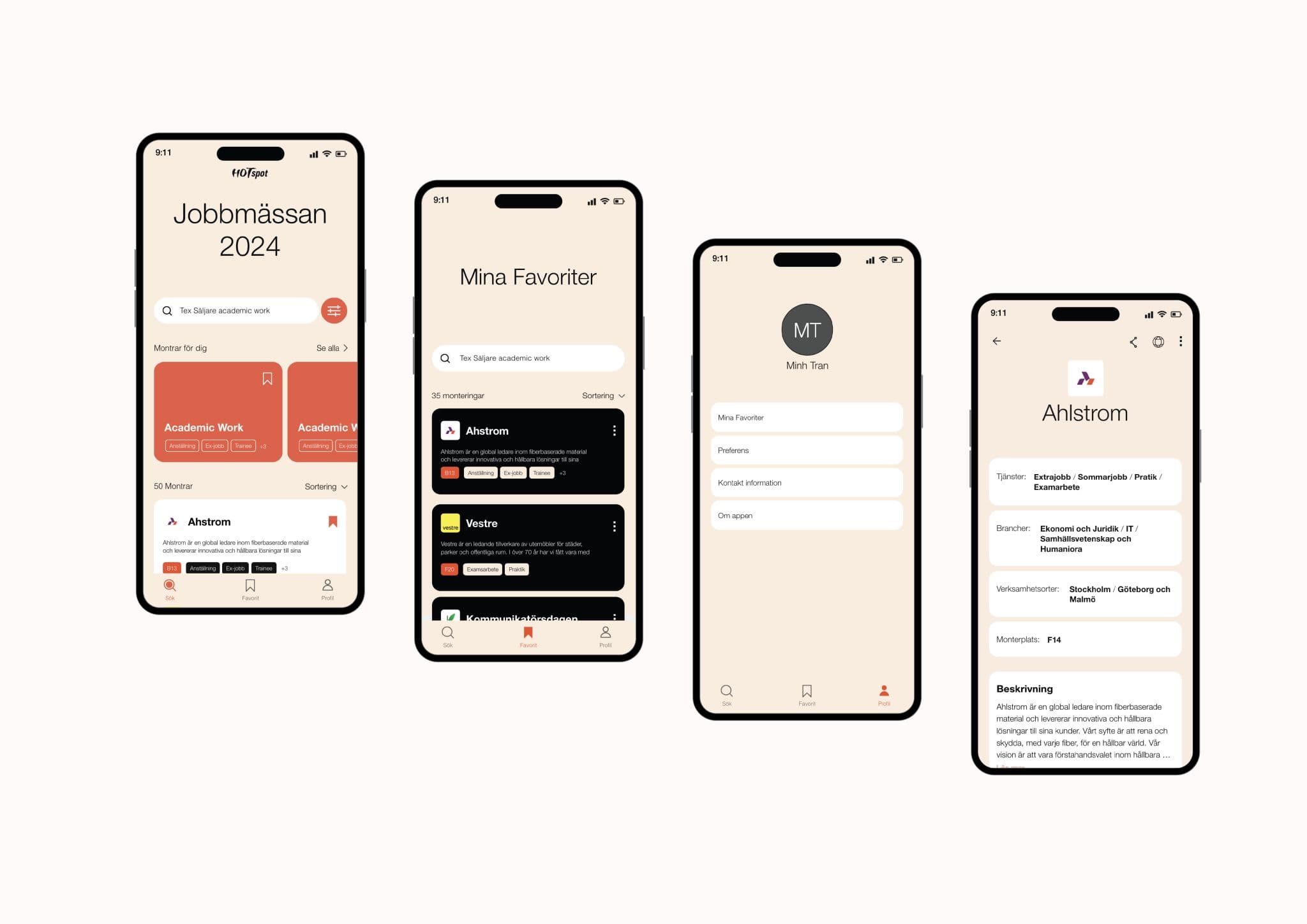 Four mockup interfaces showcasing the Hotspot app