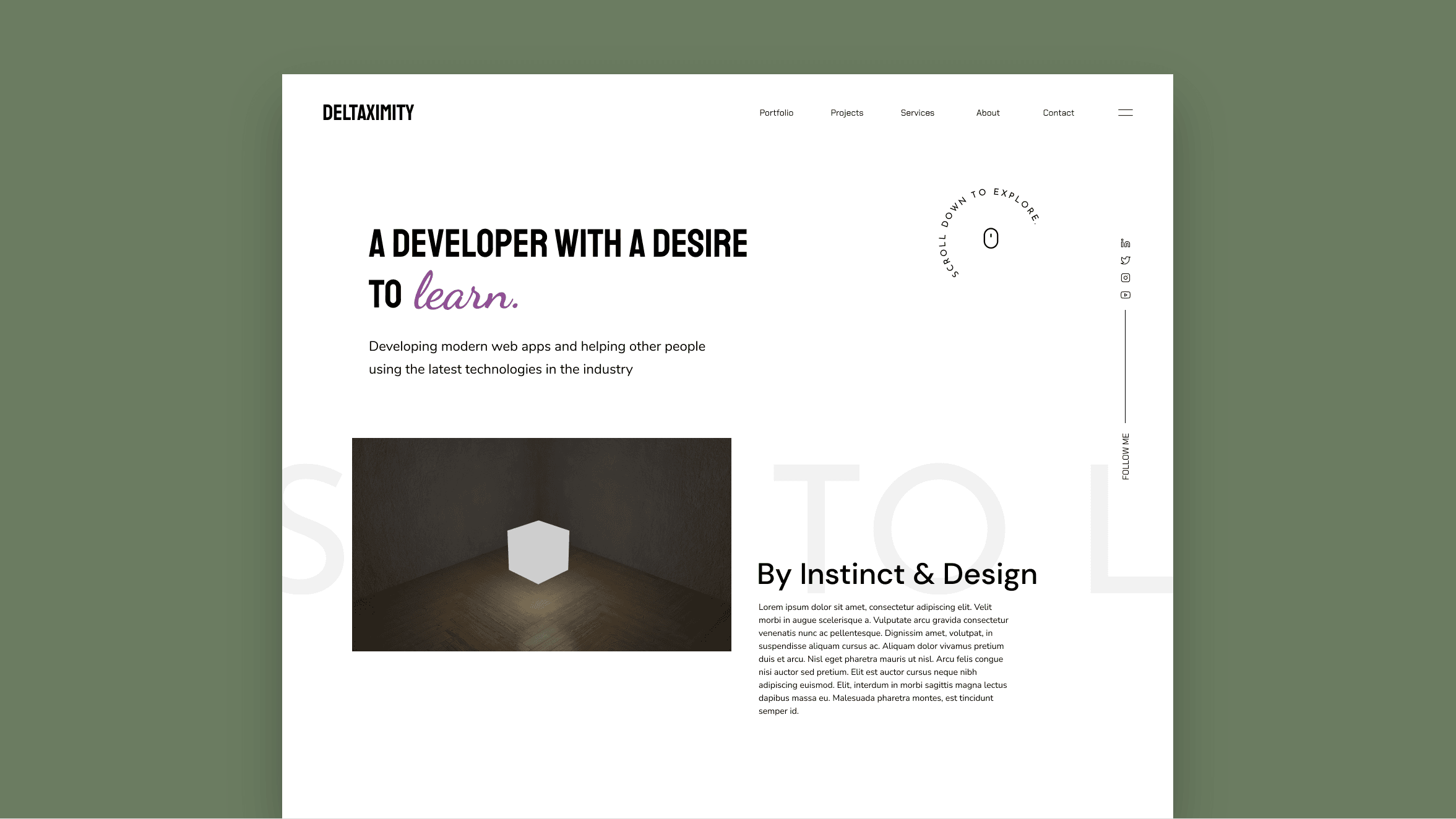 Prototype design of the 2nd iteration of my portfolio website