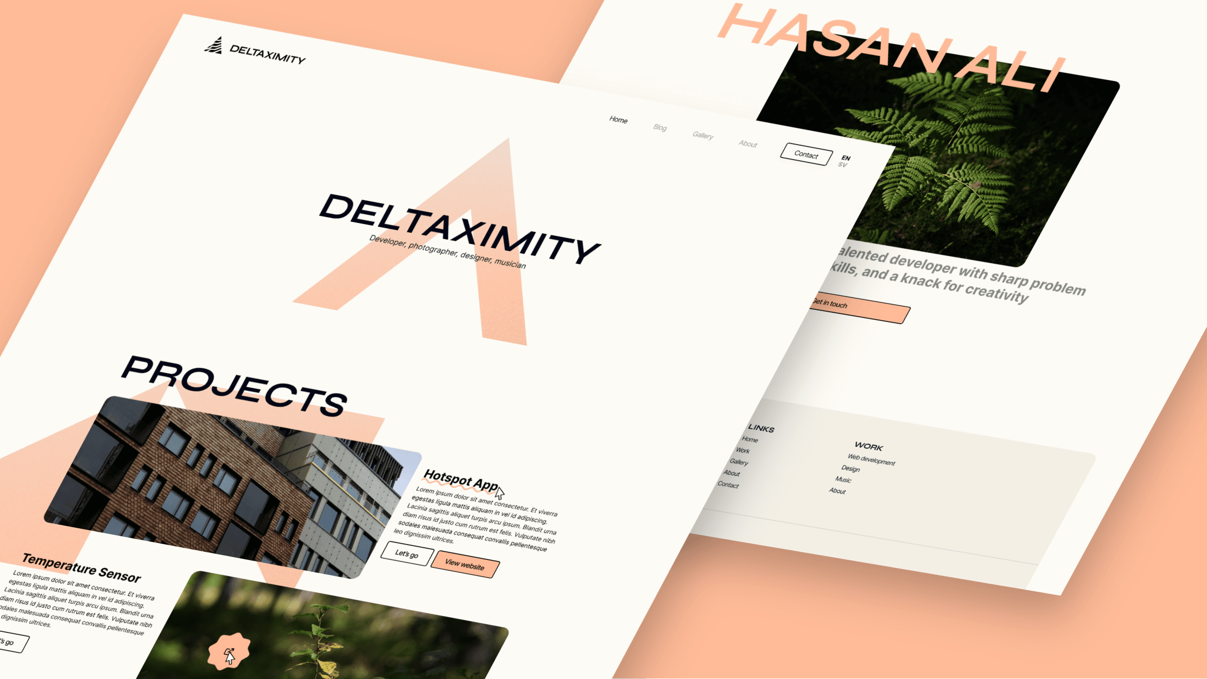 Prototype design of the 4th iteration of my portfolio website